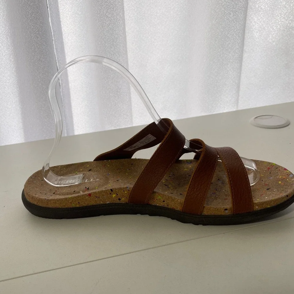 Merrell Womens Brown Napa Valley Slide Sandals Cork Footbed Size 10‎